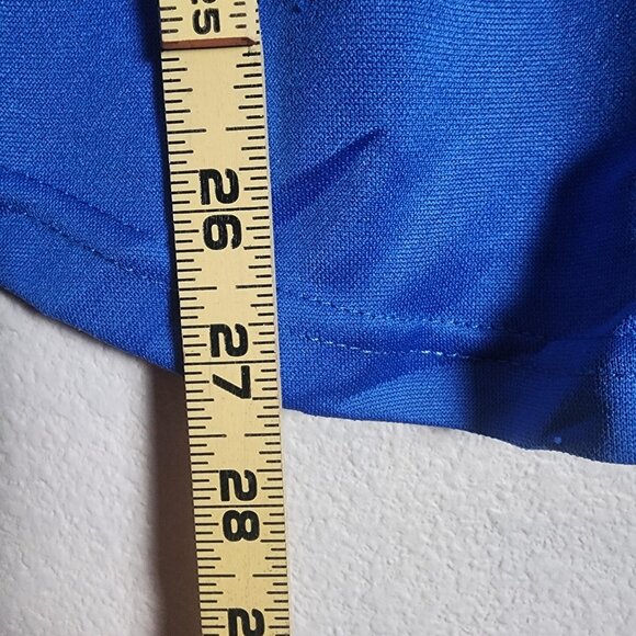 Chicago Cubs Jersey Womens XL Blue White MLB Baseball Button Front Script Raglan - Picture 8 of 9